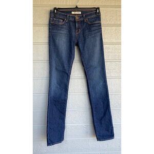 J.Brand Womens Cigarette Leg Blue Jeans Size 28 Dark Wash Mid Rise
